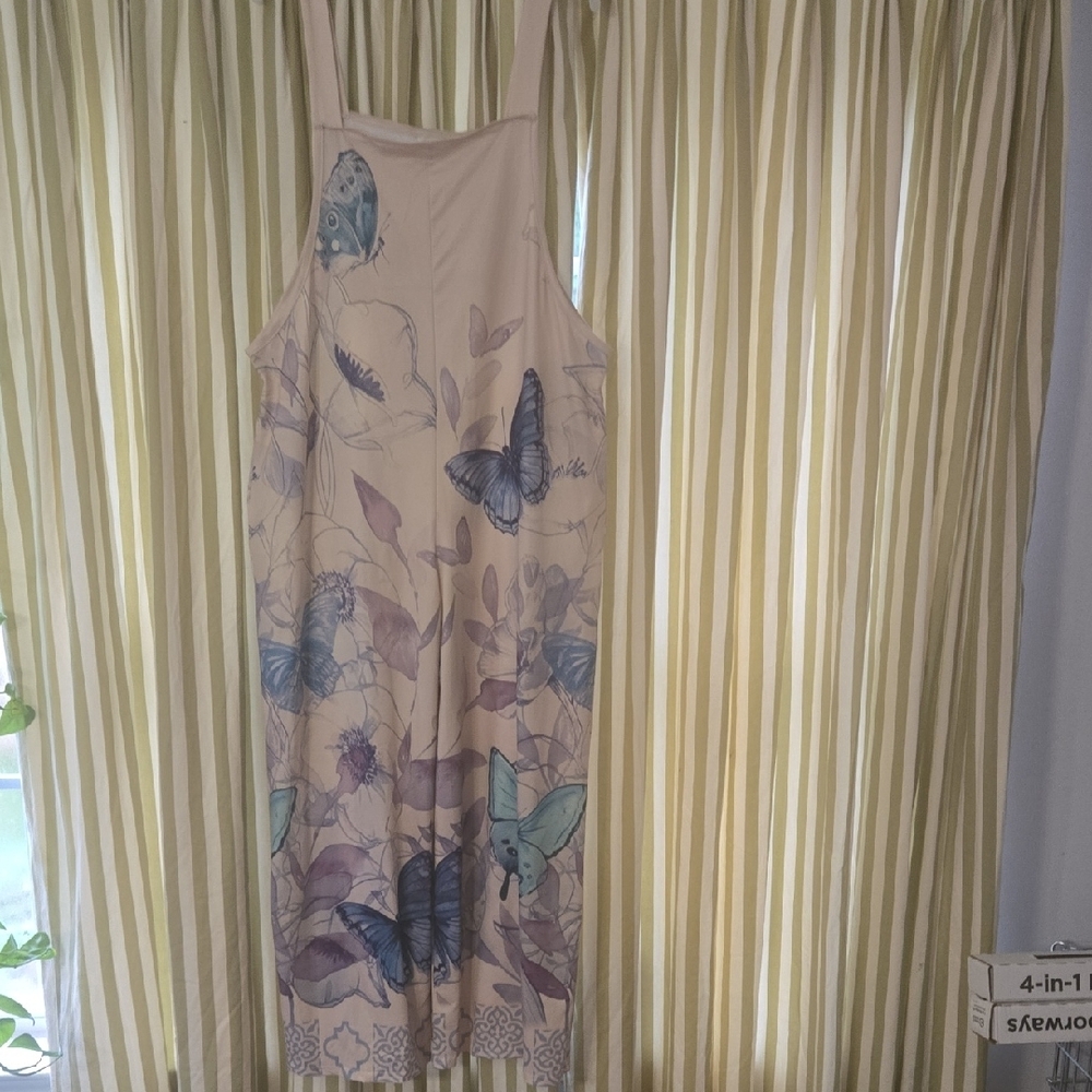 Floral Butterfly Print Overalls/jumpsuit